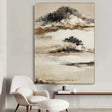 Strukturierte, ruhige Landschaft | Schwarz Beige