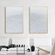 White Minimalist Textured Wall Art Set of 2 #MT042