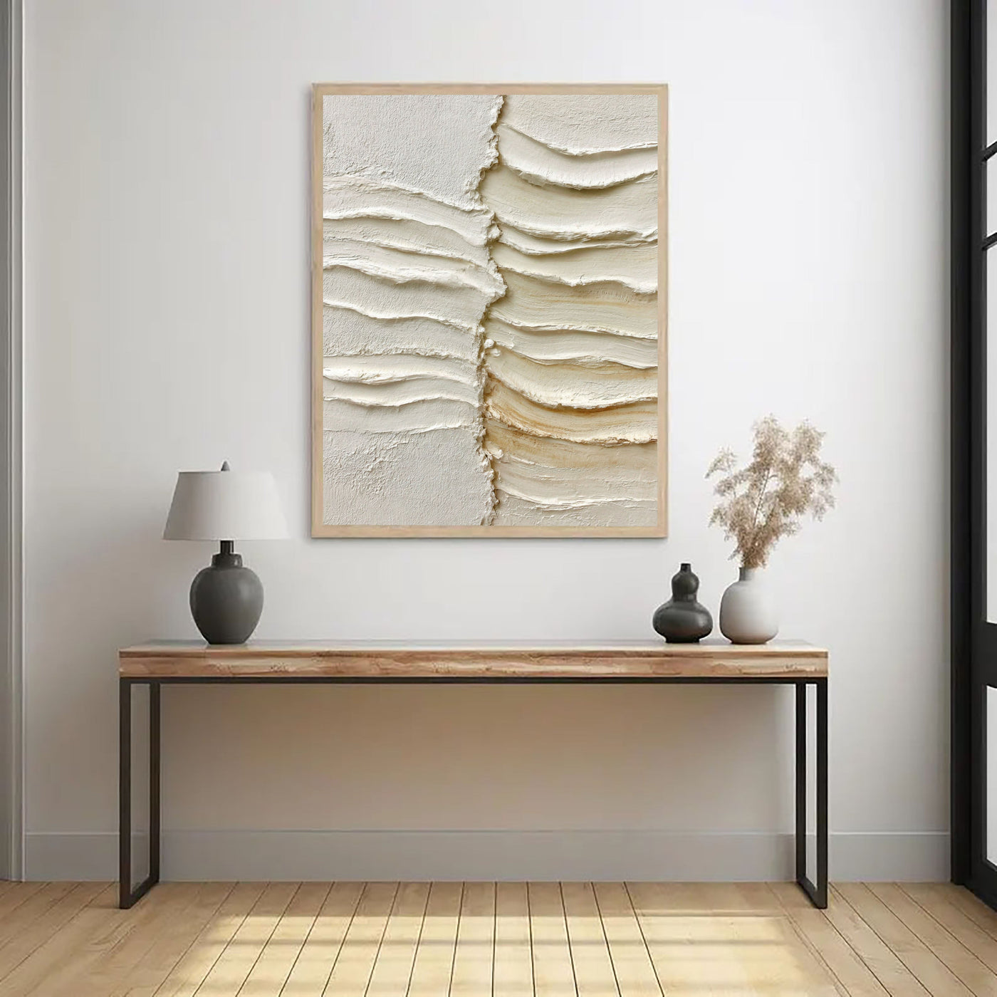 Textured Layered Serenity | Beige Ripples