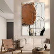Textured Abstract Boldness | Terracotta Lines