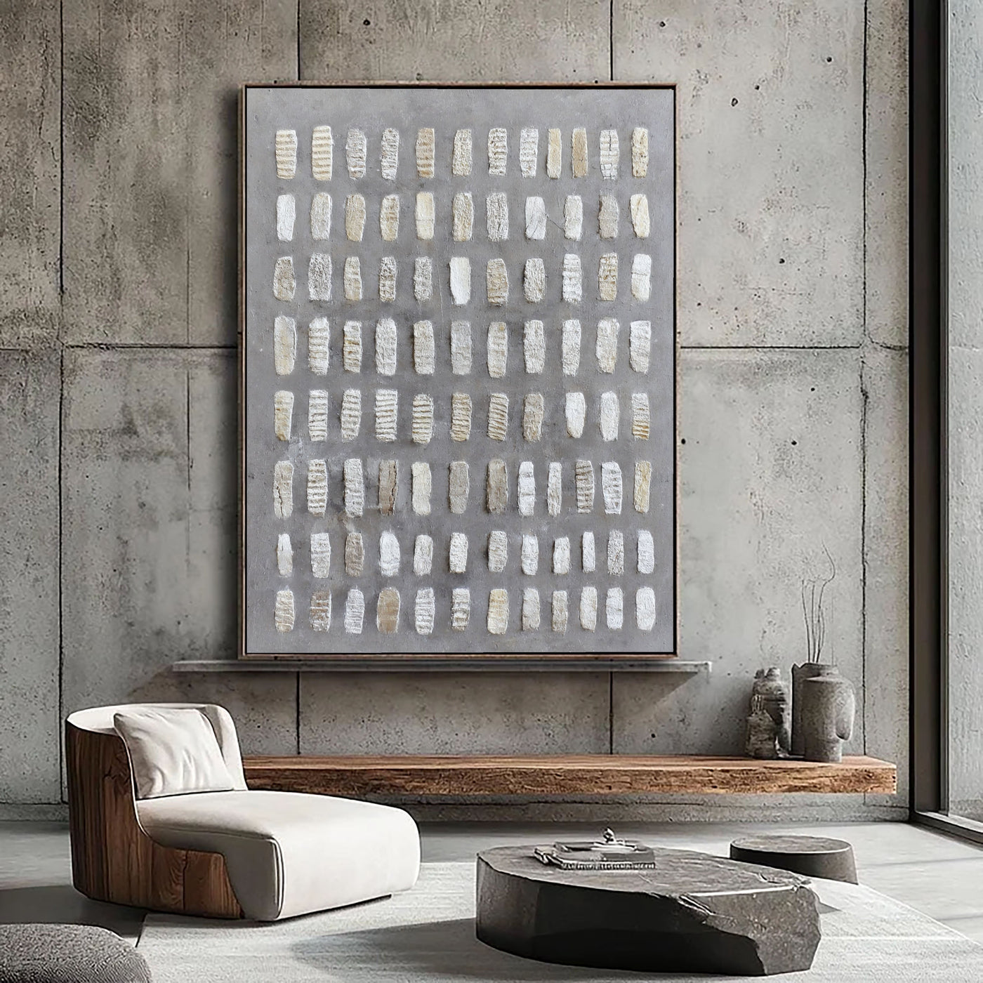 Textured Mottled Grid | Neutral Blocks