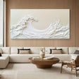 White and Beige Ocean & Sky Textured Wall Art #MO086