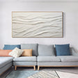 White Minimalist Textured Wall Art #MT093