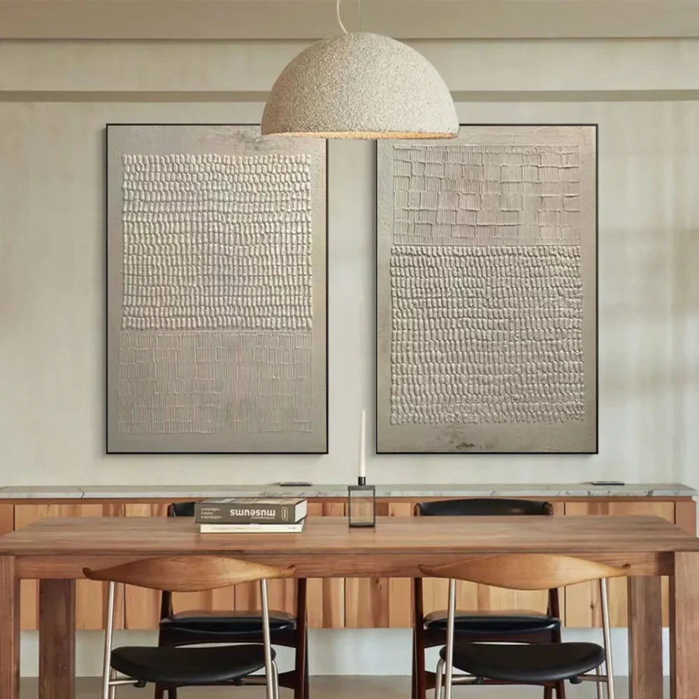 Beige and Brown Abstract Textured Wall Art Set Of 2 #AT083