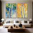 Flower & Tree Abstract Wall Art Set of 2 #SF041