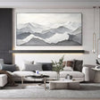 Grey and White Mountain Textured Wall Art #MS041
