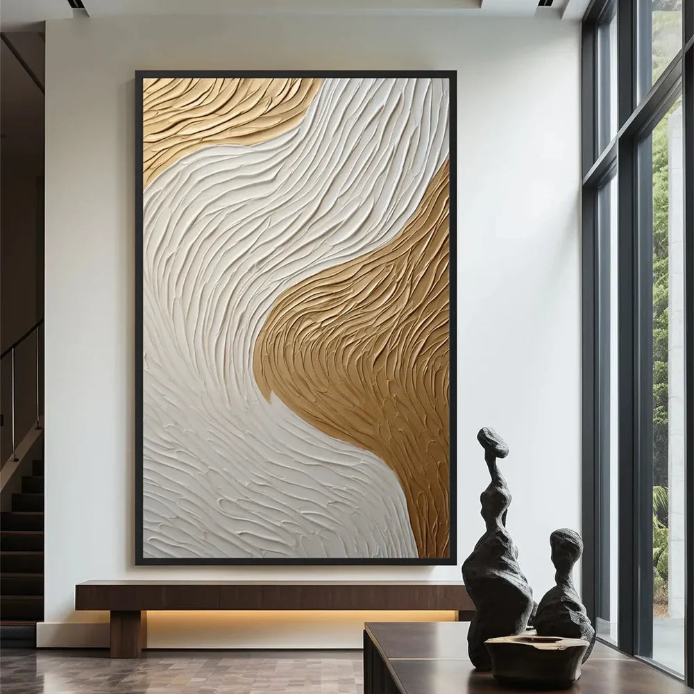 White Minimalist Textured Wall Art #MT129