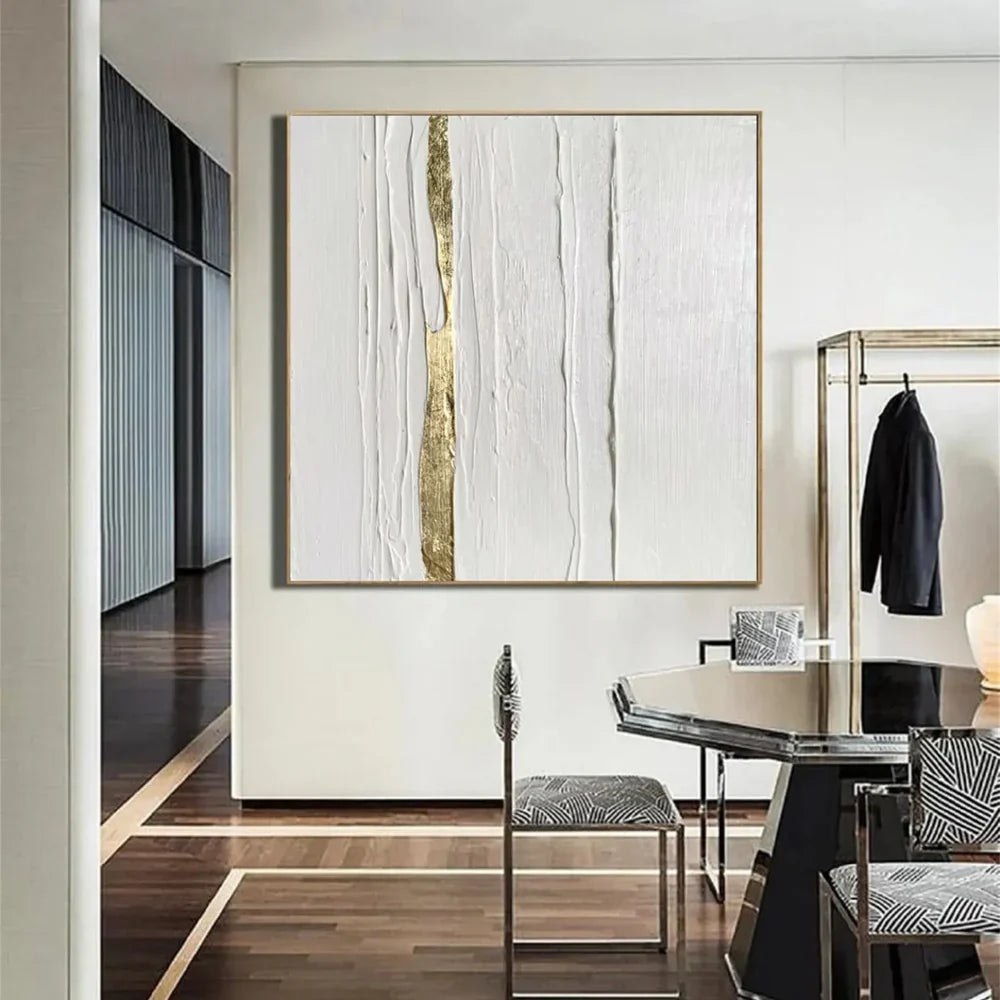 White Minimalist Textured Wall Art #MT123