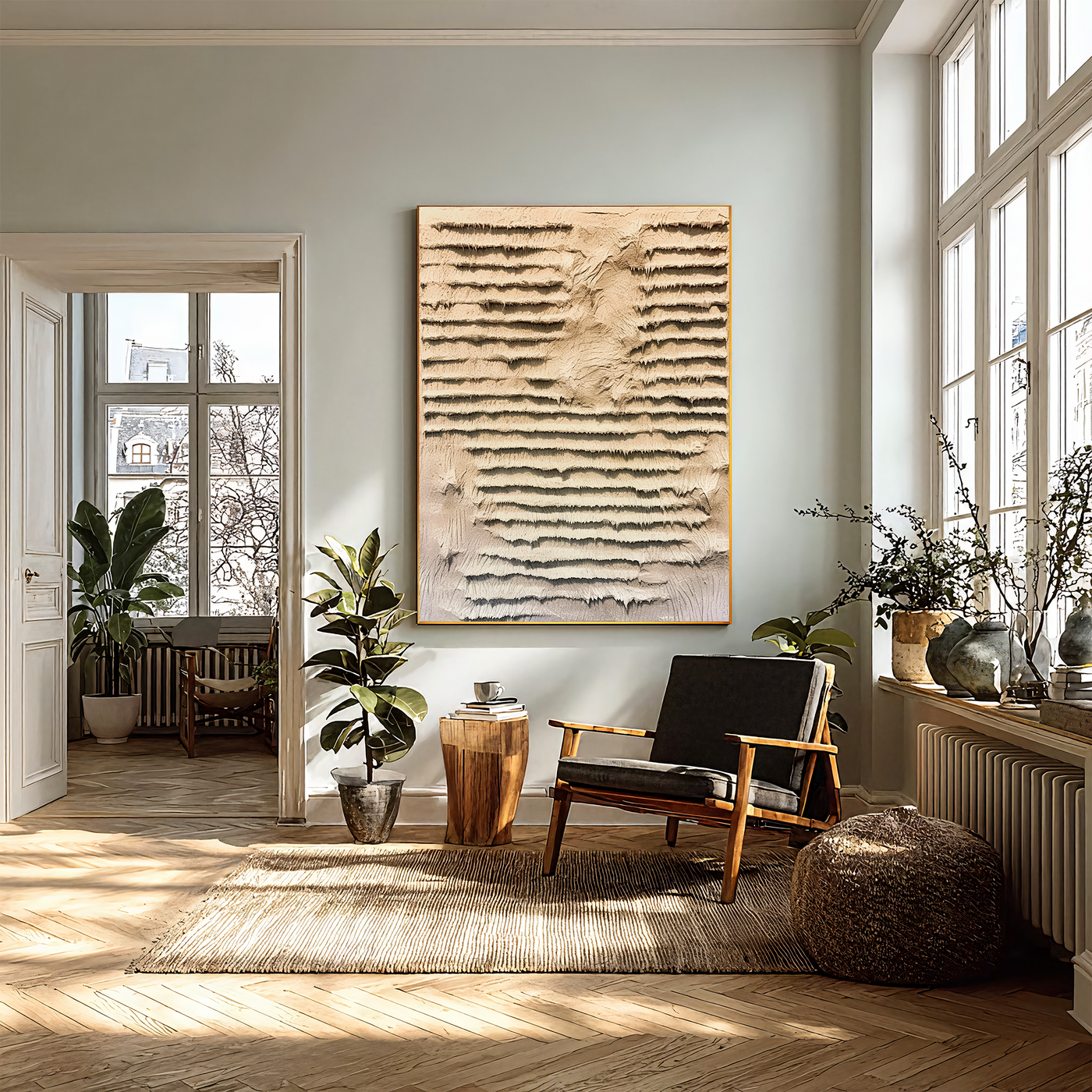 Textured Layered Depth | Beige Grey