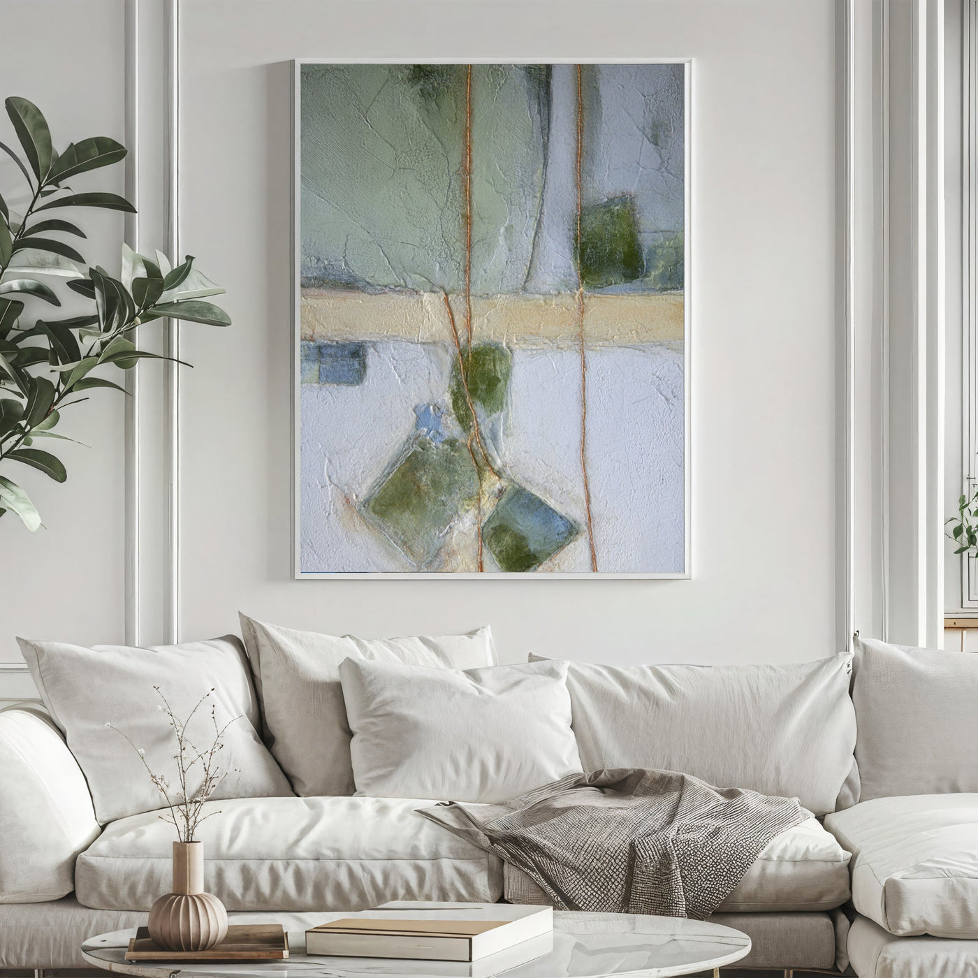Textured Abstract Opulence | Sage Gold