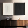 Black and White Minimalist Textured Wall Art Set of 2 #MT043