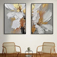 Flower & Tree Textured Abstract Wall Art Set of 2 #SF049