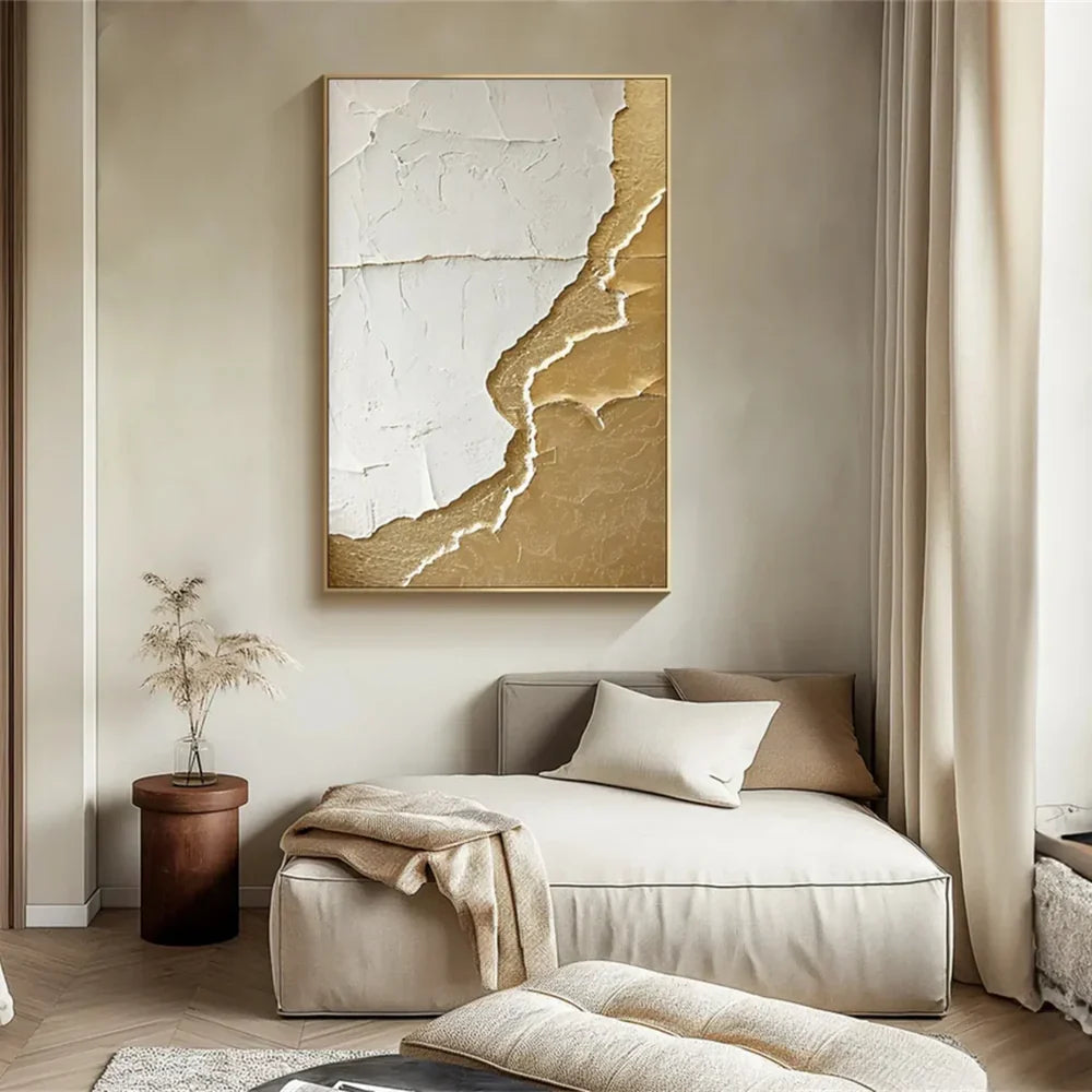 White Minimalist Textured Wall Art #MT128