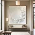 White Minimalist Textured Wall Art #MT125