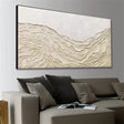 White and Beige Minimalist Textured Wall Art #MT095