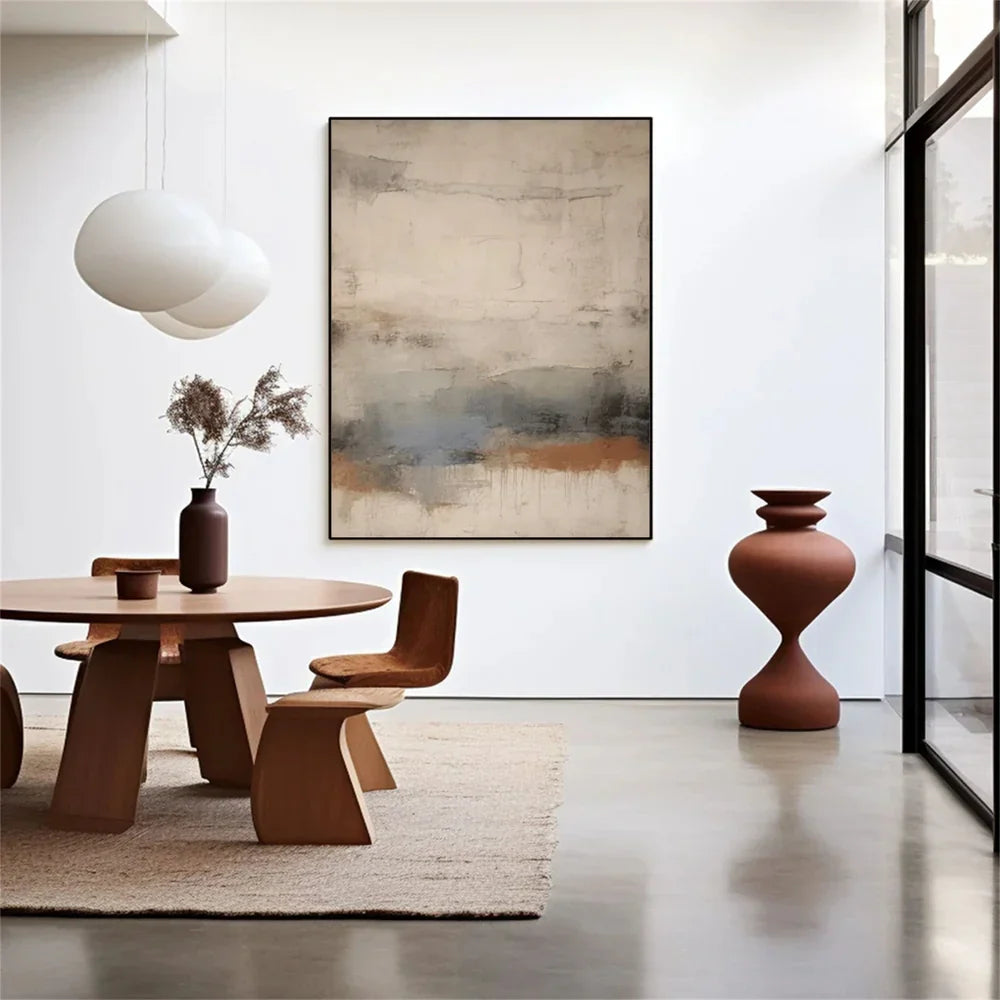 Beige and Brown Abstract Wall Art  #AT112