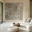 Beige and Brown Abstract Textured Wall Art #AT141