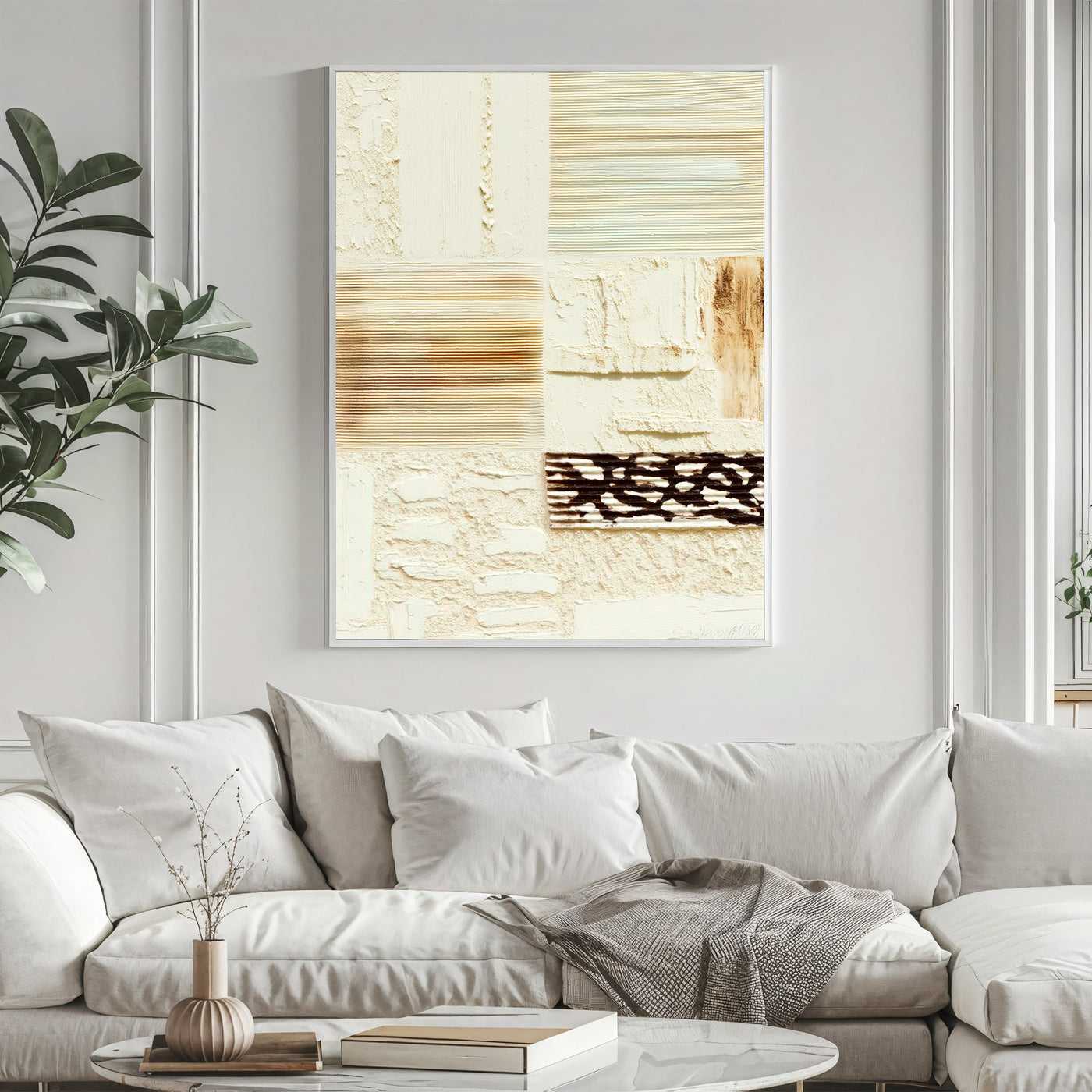 Imbricated Alabaster Segments | Umber Intarsias