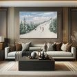 Skiing Sport Art Textured Canvas #PT003