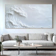 White Ocean & Sky Textured Wall Art #MO085