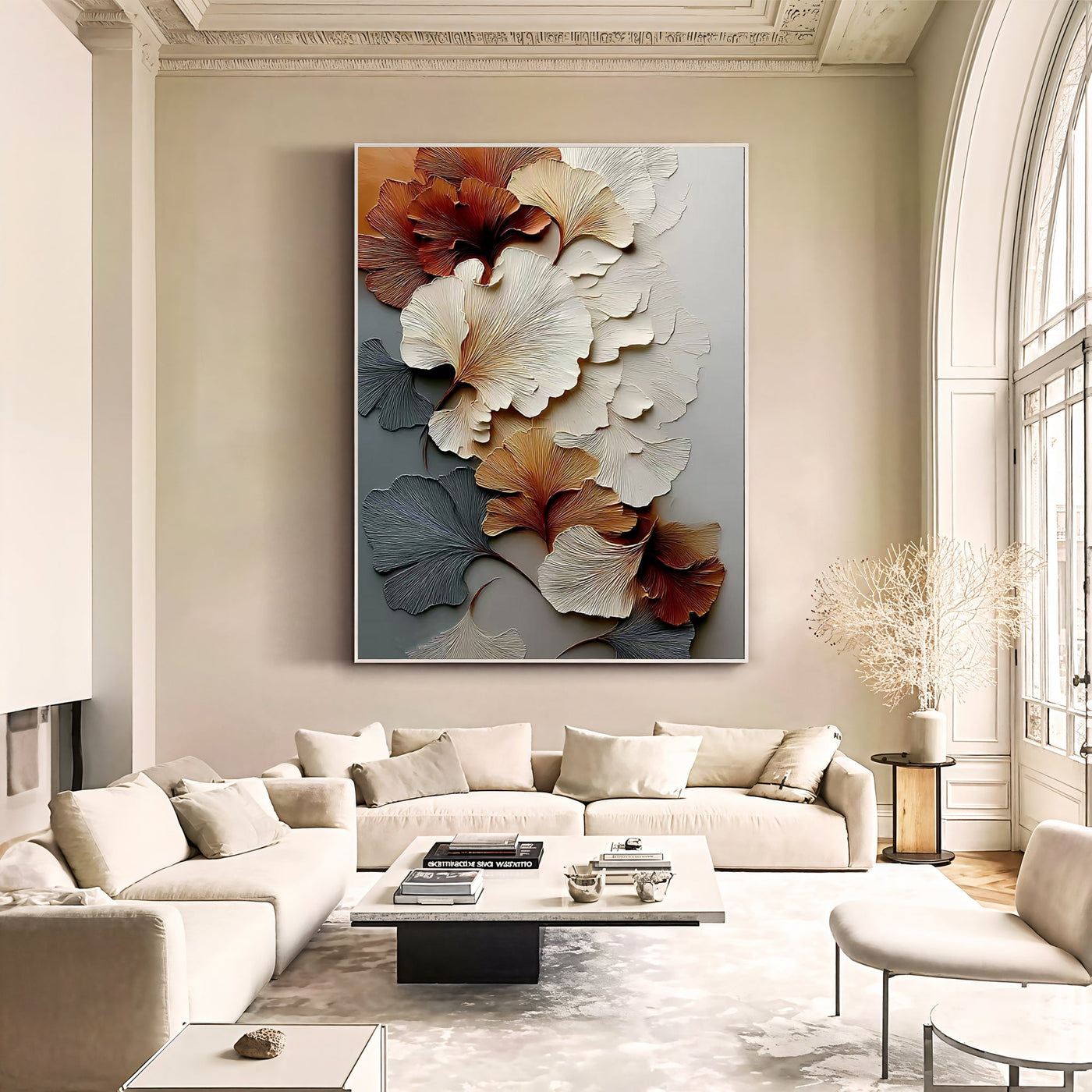 Textured Ginkgo Imbrication | Sepia Panache