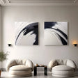 Black and White Minimalist Textured Wall Art Set of 2 #MT134
