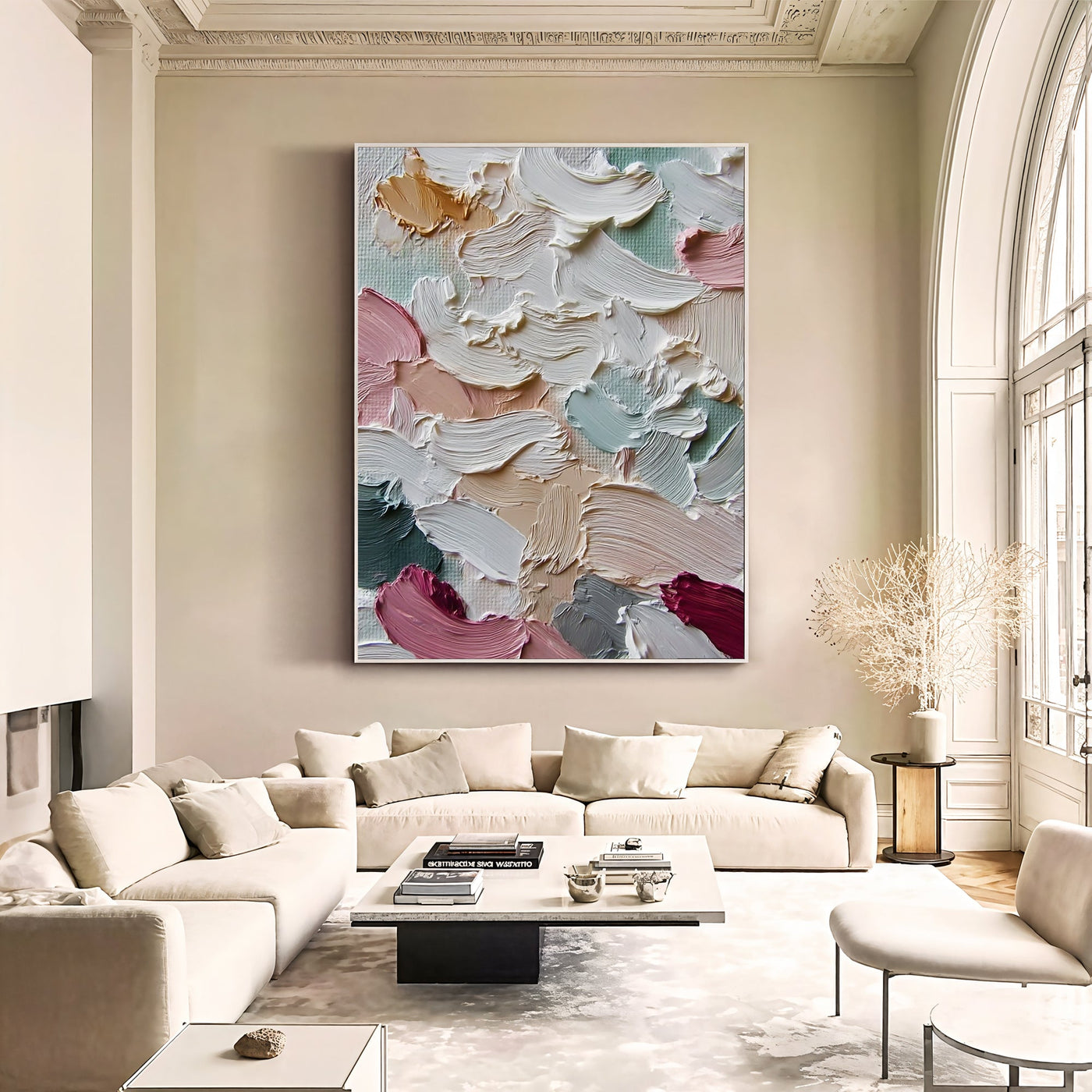 Textured Pastel Undulations | Rouge Accents