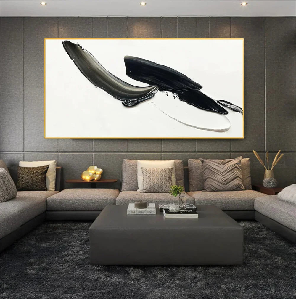 Black and White Minimalist Textured Wall Art #MT114