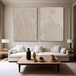 Beige and Brown Abstract Textured Wall Art Set Of 2 #AT014