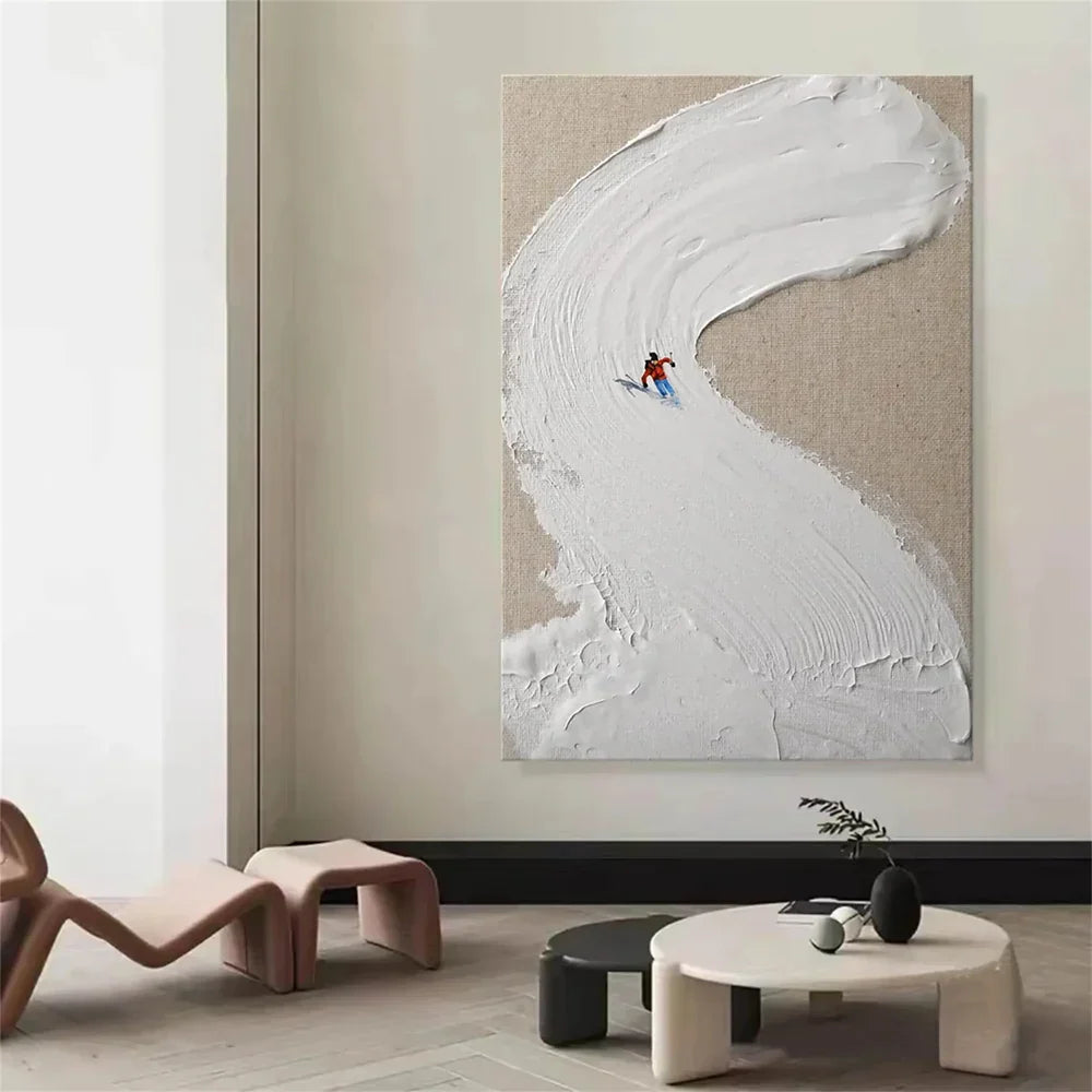 Skiing Sport Art Textured Canvas #PT014
