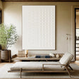 White Minimalist Textured Wall Art #MT140