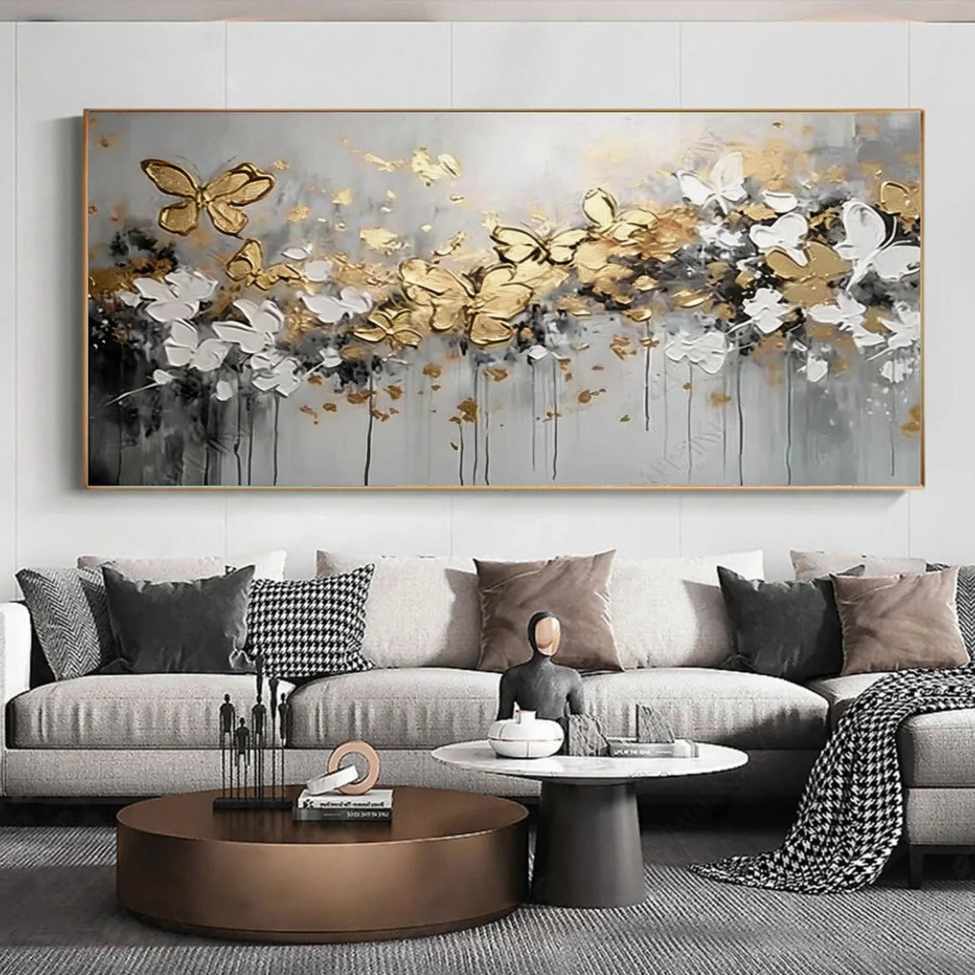 Flower & Tree Textured  Abstract Wall Art #SF066