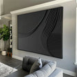 Black Minimalist Textured Wall Art #MT087