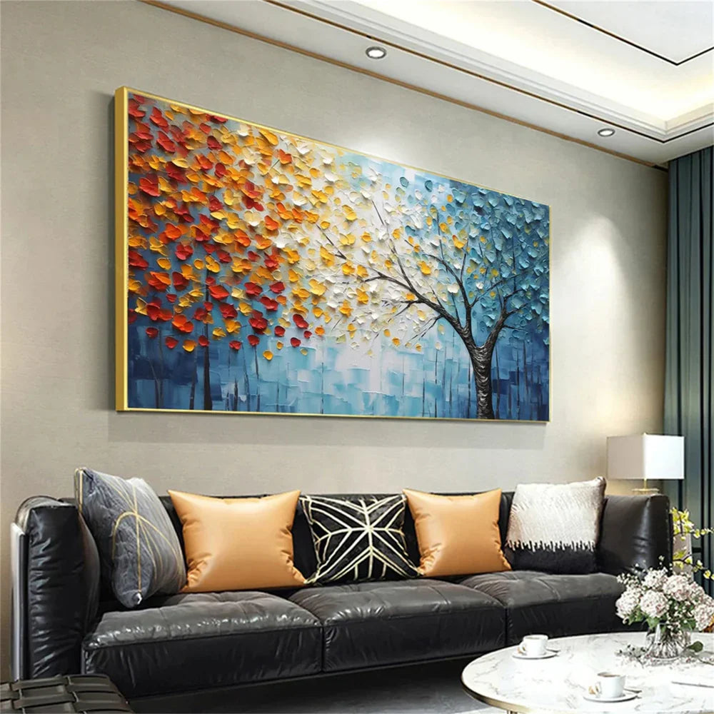 Flower & Tree Textured Abstract Wall Art #SF025
