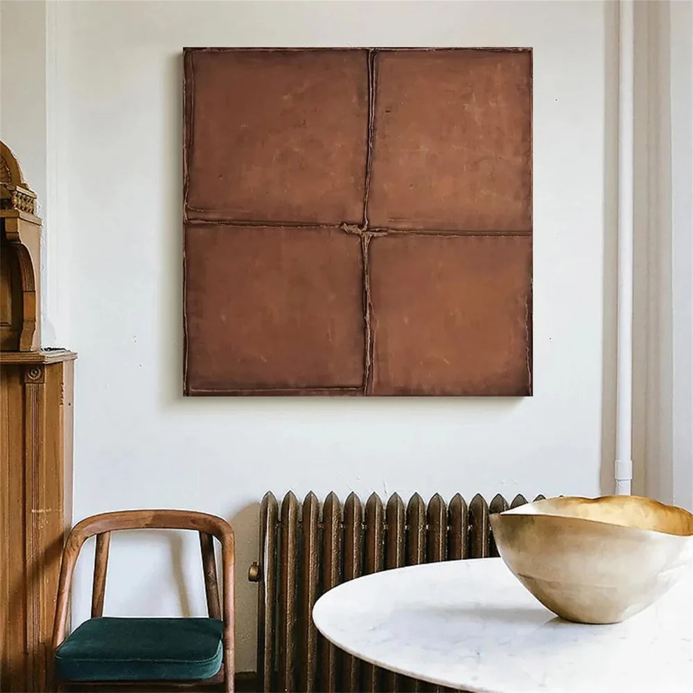 Beige and Brown Abstract Texture Wall Art  #AT040