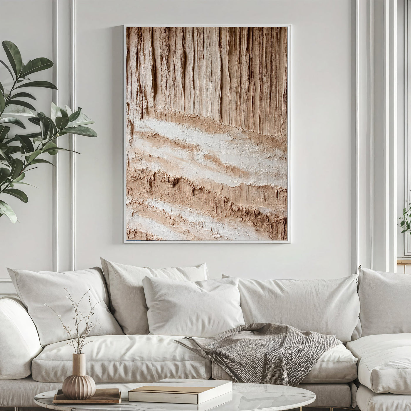 Textured Earthy Strata | Sanded Whites