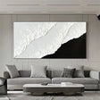 Black and White Minimalist Textured Wall Art #MT046