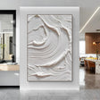 White Minimalist Textured Wall Art #MT150