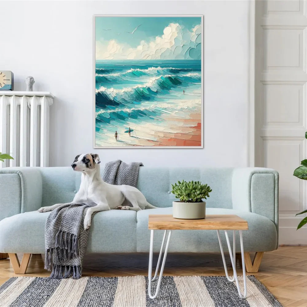 Surfing Sport Art Textured Canvas #PT033