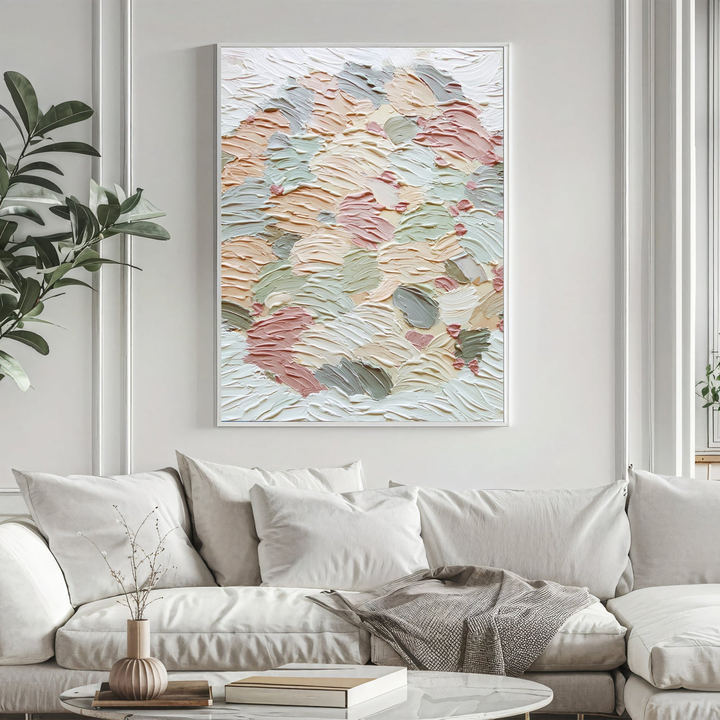 Textured Pastel Swirls | Blush Mint