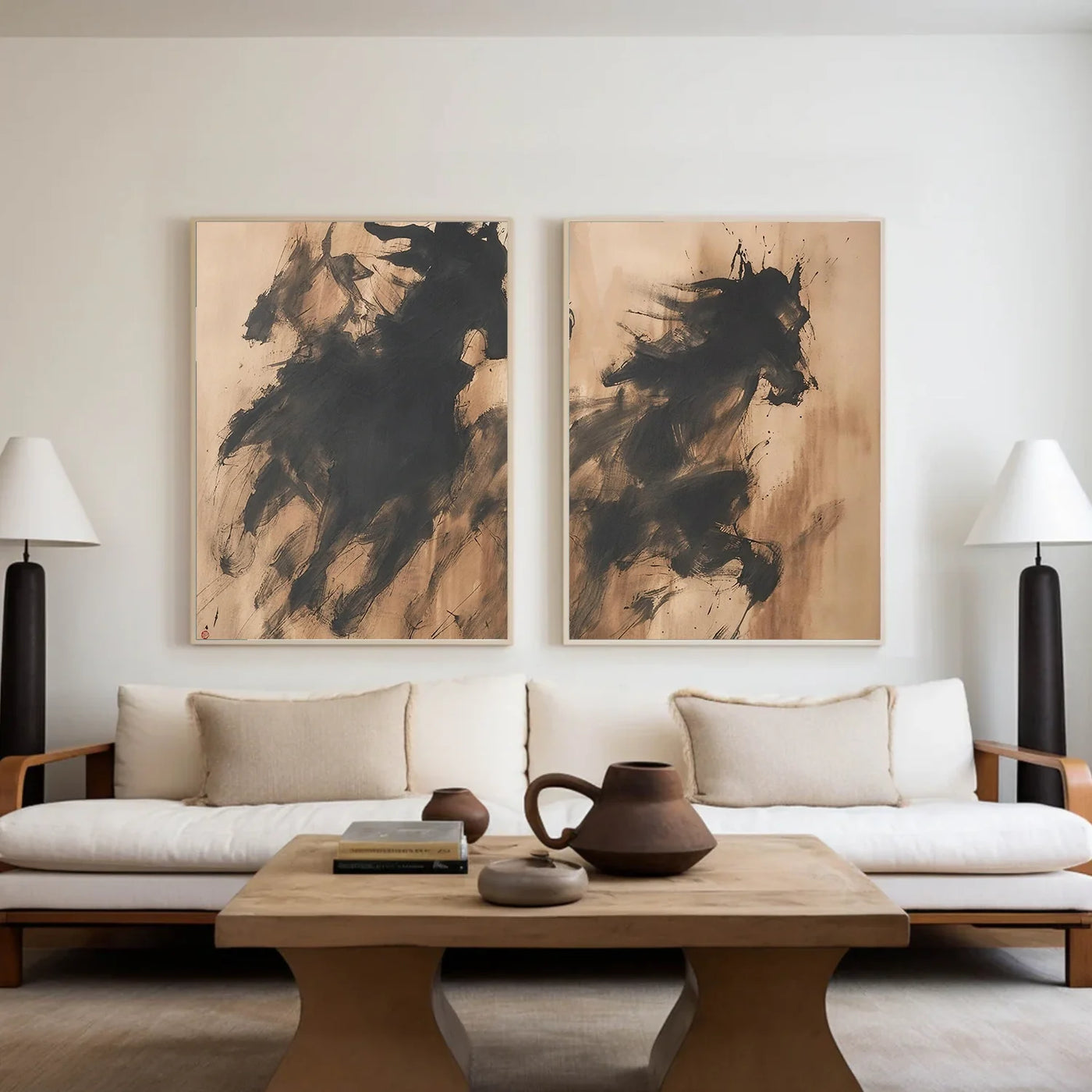 Abstract Horse Animal Wall Art  Set of 2 #DL047