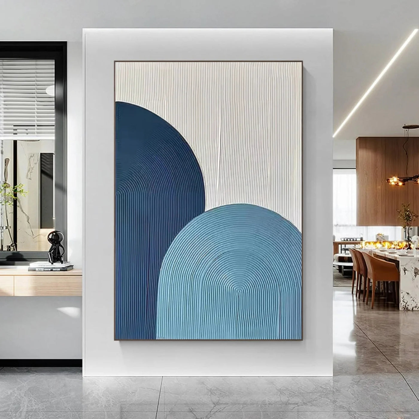 Blue and White Minimalist Wall Art #MT132