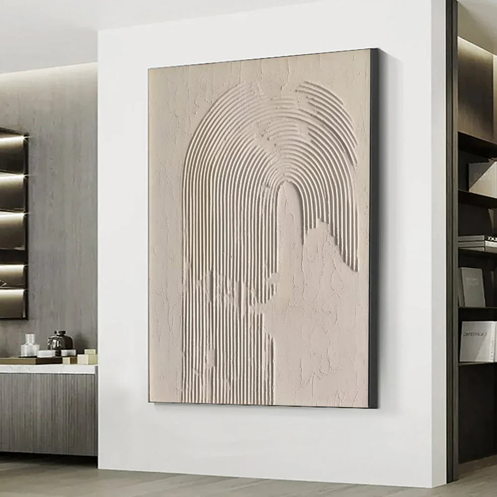 Beige and Brown Abstract Texture Wall Art #AT042