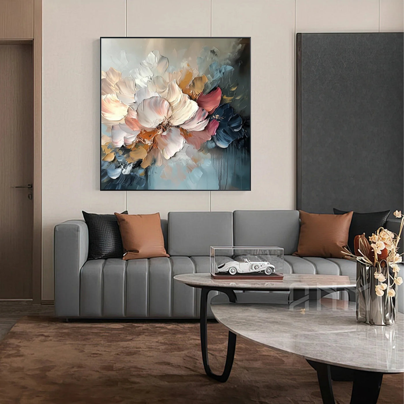 Flower & Tree Textured  Abstract Wall Art #SF065