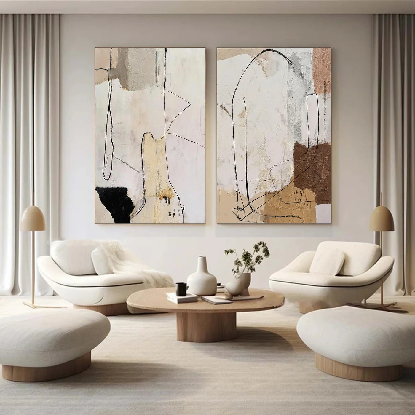 Abstract Wall Art Set of 2 #AT179