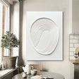 White Minimalist Textured Wall Art #MT137