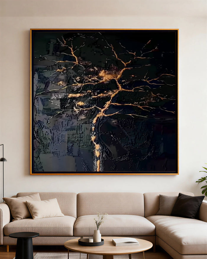 Gilded Fracture Elegance | Ebony Vein