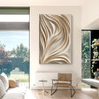 Textured Wavy Elegance | Beige Ripple