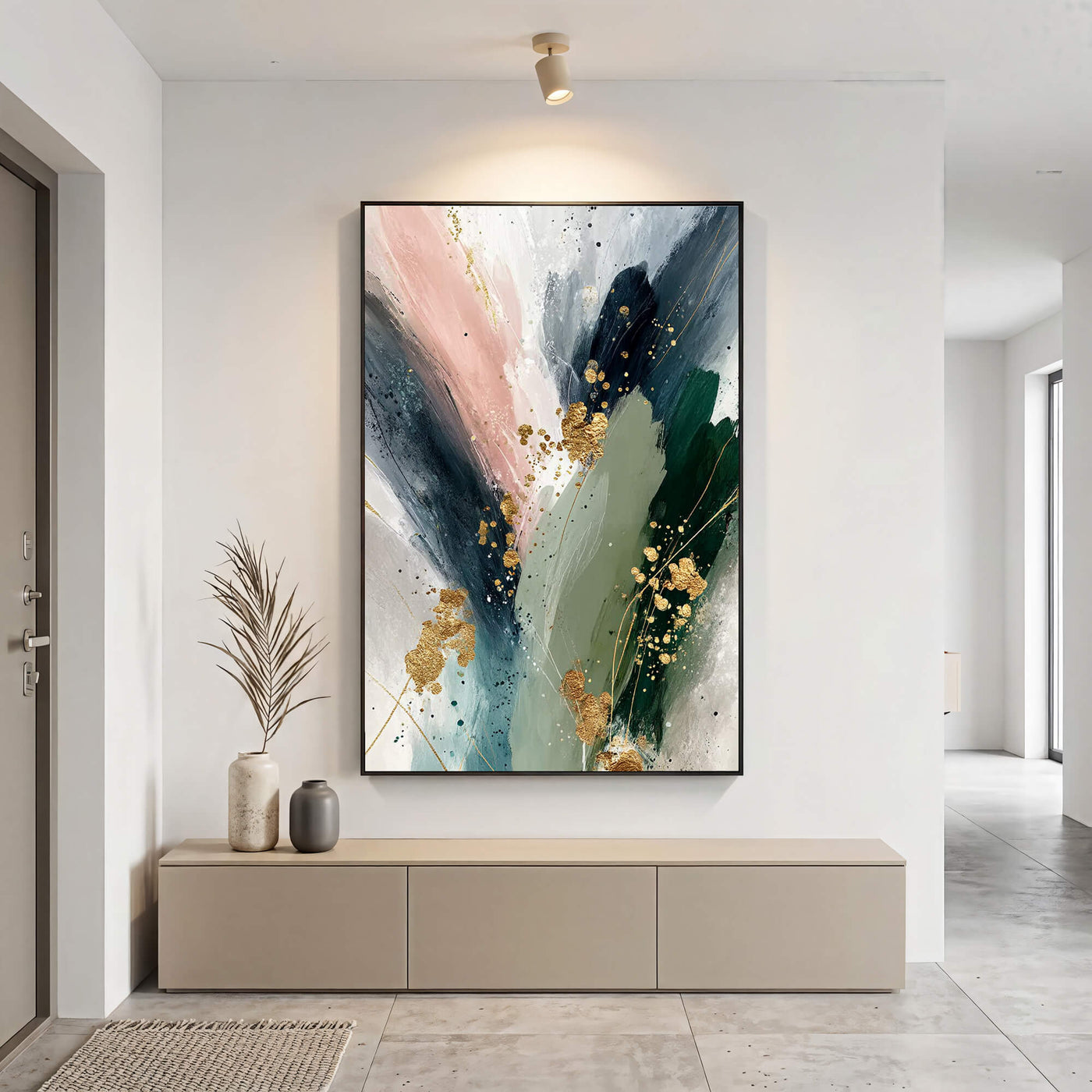 Gilded Emerald Blush | Gold Swirl