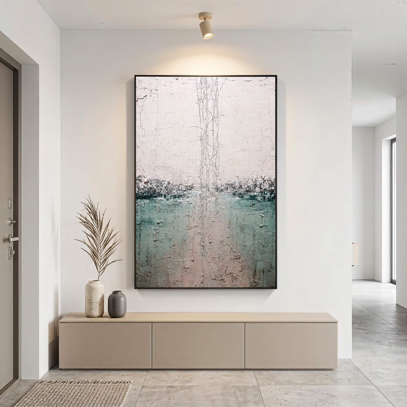 Textured Cracked Horizon | Teal  Blush